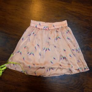 Marc by Marc Jacobs skirt XS 100% silk parrots 🦜 whimsical